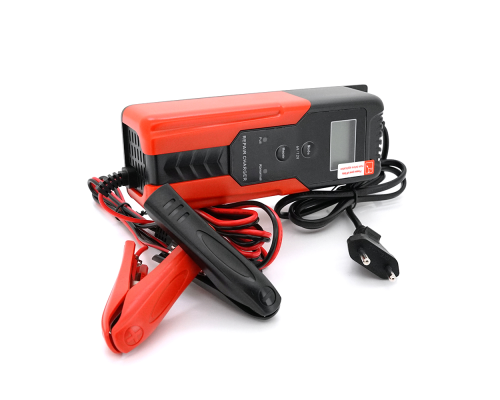 Автоматичний ЗП для акумулятора 6V/12V, R12, 100-240V, 0,45-10А, LCD, клеми (AGM/GEL/Lead)