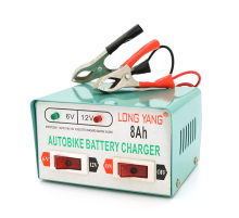 Автомобільне ЗУ 6V/12V 8А, з індикацією, AC 200V-240V, DC 6V-12V/0.9A + крокодили, Q20