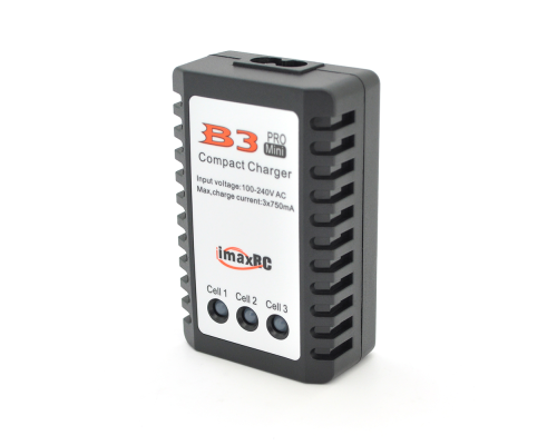 Зарядний пристрій B3Mini для літієвих акумуляторів 2S-3S DC 7.4V/11.1V 750mA/Max, з індикацією, BOX + перехідник