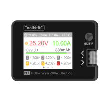 Зарядний пристрій ToolkitRC M7 200Вт, тип АКБ LiPo, LiHv, Li-ion, NiMh, LiFe, Pb, USB iнтерфейс, XT60, вхiд 7-35В, вага 90г, без БЖ
