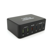 Зарядна станція V-118H потужністю 140W, Output: 2USB+4Type-C, DC: 5V/3, 9V/3A, 12V/3A, 20V/5A, Black