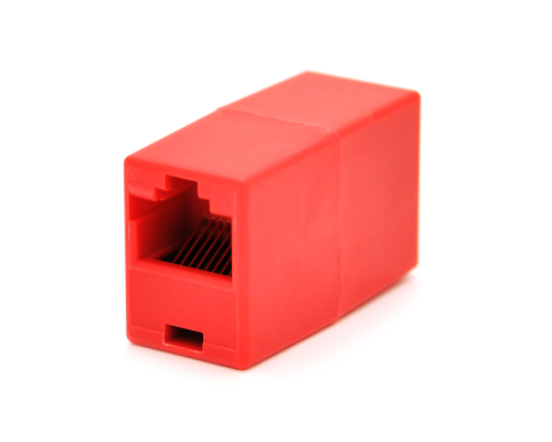 З'єднувач RJ45 8P8C мама/мама RJ45 для з'єднання кабелю, червоний, Q100