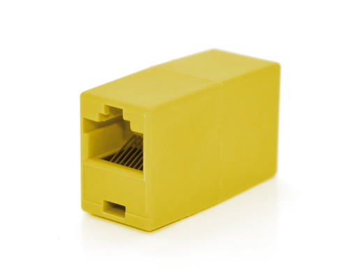 З'єднувач RJ45 8P8C мама/мама RJ45 для з'єднання кабелю, жовтий, Q100