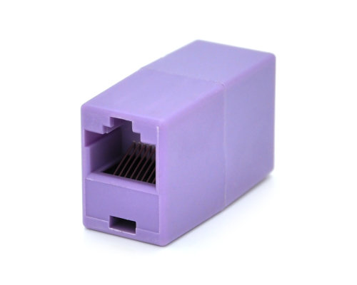 З'єднувач RJ45 8P8C мама/мама RJ45 для з'єднання кабелю, фіолетовий, Q100 З'єднувач RJ45 8P8C мама/мама RJ45 для з'єднання кабелю, фіолетовий, Q100