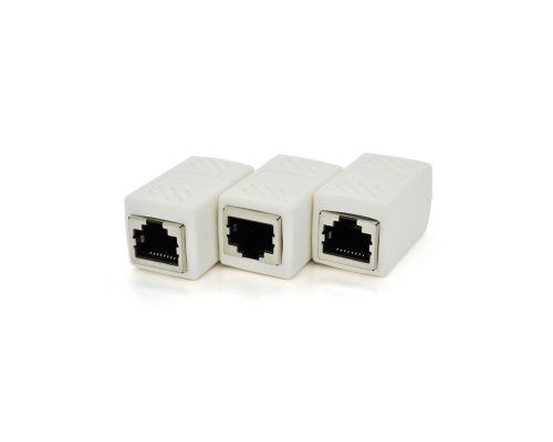 З'єднувач RJ45 8P8C мама / мама RJ45 для з'єднання кабелю, екранований, білий, Q50