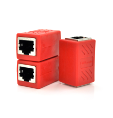 З'єднувач RJ45 8P8C мама / мама RJ45 для з'єднання кабелю, екранований, червоний, Q50