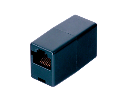 З'єднувач RJ45 8P8C мама/мама RJ45 для з'єднання кабелю, чорний, Q100