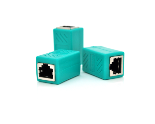 З'єднувач RJ45 8P8C мама / мама RJ45 для з'єднання кабелю, екранований, зелений, Q50 З'єднувач RJ45 8P8C мама / мама RJ45 для з'єднання кабелю, екранований, зелений, Q50