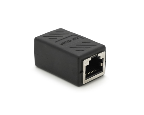 З'єднувач RJ45 8P8C мама / мама RJ45 для з'єднання кабелю, екранований, чорний, Q50 З'єднувач RJ45 8P8C мама / мама RJ45 для з'єднання кабелю, екранований, чорний, Q50