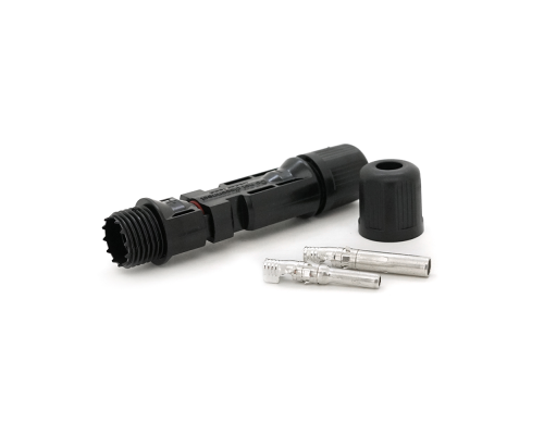 Конектор MC4 Premium, 1000V, 30A, Мідь CN під затискач, під перетин 1.5-6mm2, під кабель 4-6mm, 0.5 mΩ, IP67, -40℃~105℃, вогнестійкість UL94-VO, Q1000.