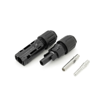 Конектор MC4 1500V, 50A, луджений-мідний суцільна клема, під переріз 2.5-4mm2, під кабель 4mm, 0.5mmΩ, вогнестійкість UL94-VO, IP68, Q500, Black