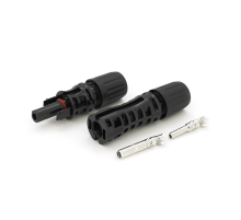 Конектор MC4 Risin, 1000V, 30A, мідний під затискач, під перетин 1.5-6mm2, під кабель 4-6mm, 0.5mmΩ, вогнестійкість UL94-VO, IP67, Q500, Black