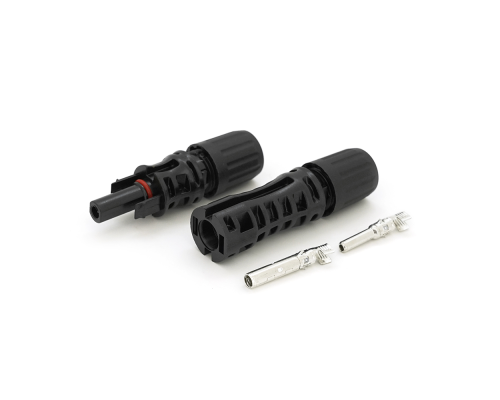 Конектор MC4 Risin, 1000V, 30A, мідний під затискач, під перетин 1.5-6mm2, під кабель 4-6mm, 0.5mmΩ, вогнестійкість UL94-VO, IP67, Q500, Black