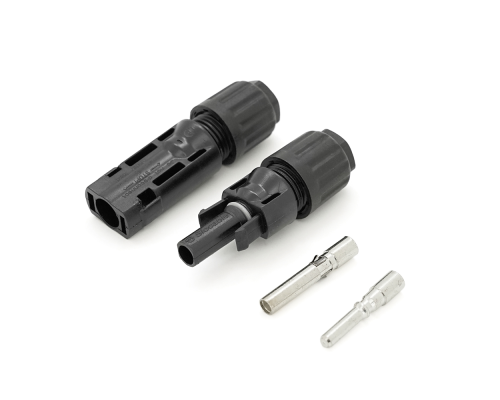 Конектор MC4 1500V, 50A, луджений-мідний суцільна клема, під переріз 2.5-10mm2, під кабель 10mm, 0.5mmΩ, вогнестійкість UL94-VO, IP68, Q500, Black