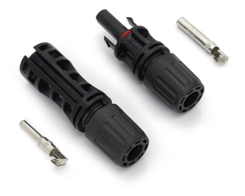 Конектор MC4 Risin, 1500V, 50A, луджений-мідний під затискач, під переріз 2.5-10mm2, 0.5mmΩ, вогнестійкість UL94-VO, IP68 Q500 Black