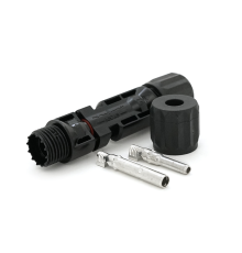 Конектор MC4 V-TAC, 1000V, 30A, луджений-мідний під затискач, під переріз 2.5-6mm2, <0,35 mΩ, IP67, -40℃~85℃, для монтажу сонячних систем, Black