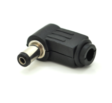 Перехідник DC 5.5x2.1mm (тато) під пайку, штекер 90°