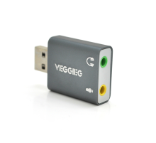 Контролер VEGGIEG US3-B, USB-sound card (7.1), Grey, Blister-Box