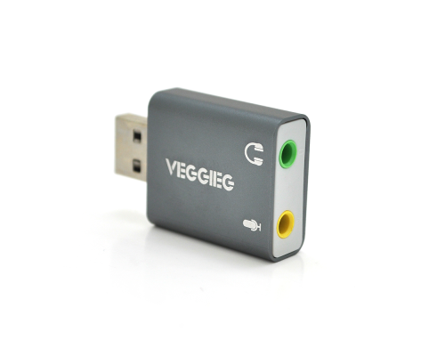 Контролер VEGGIEG US3-B, USB-sound card (7.1), Grey, Blister-Box Контролер VEGGIEG US3-B, USB-sound card (7.1), Grey, Blister-Box